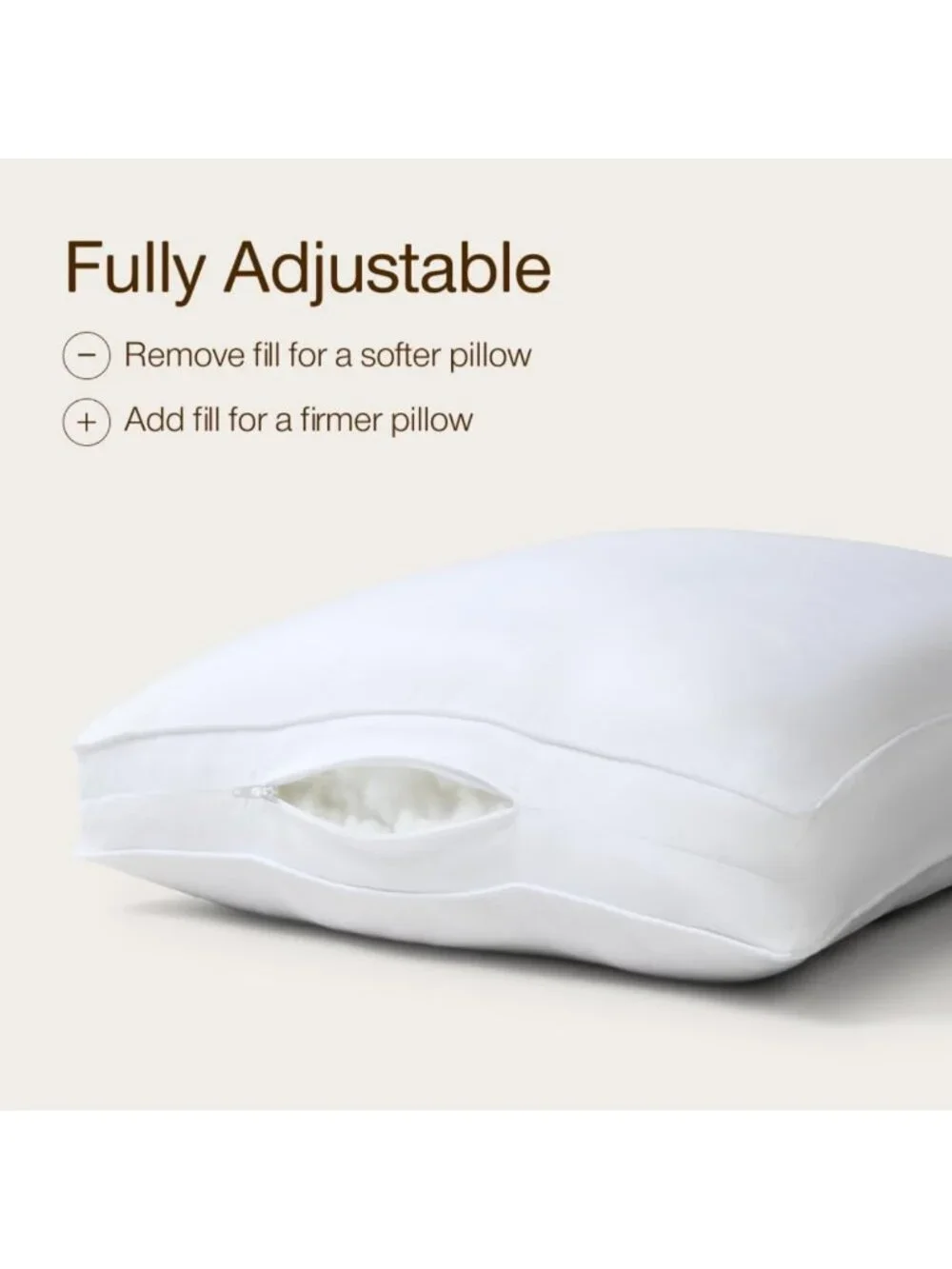 Set of 2 Queen Size Down Alternative Pillows - Adjustable Luxury for All